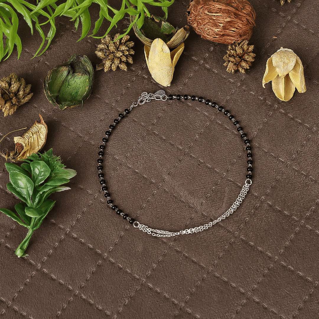 925 Silver/Chandi Star Lightning Anklet