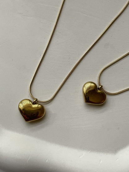24k Gold Plated Heart Pendant Chain